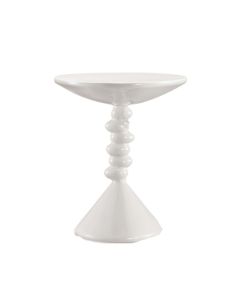 Paso Wooden Lamp Table In White High Gloss