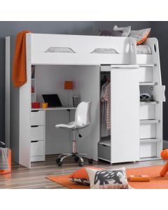 Pegasus Wooden Highsleeper Bunk Bed In Matt White