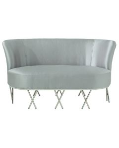 Penelope Velvet Upholstered 2 Seater Sofa In Grey