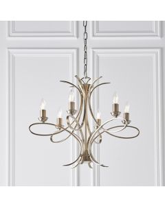 Penn 6 Candle Lamps Semi Flush Ceiling Light In Brushed Brass