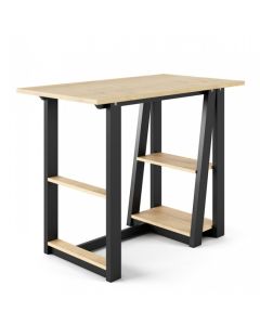 Penzance Wooden Computer Desk In Oak And Black