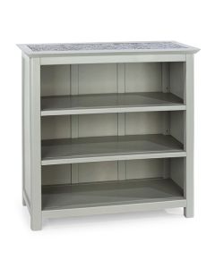 Perth Low Natural Stone Top Bookcase In Grey