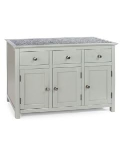 Perth Natural Stone Top 3 Doors And 3 Drawers Sideboard In Grey
