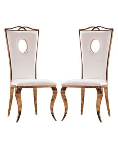 Pescara White Faux Leather Dining Chairs In Pair