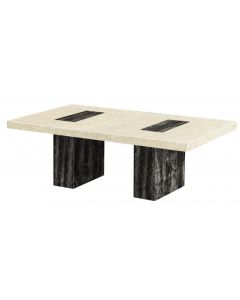 Petra Marble Rectangular Coffee Table In Natural Stone
