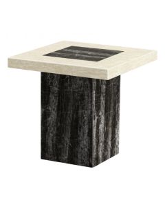 Petra Marble Square Lamp Table In Natural Stone