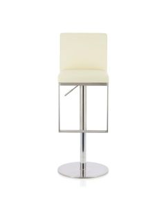 Petunia Faux Leather Swivel Adjustable Height Bar Stool In Cream