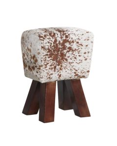 Phekon Cowhide Faux Leather Stool In Natural