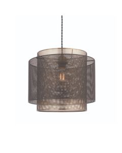 Plexus Small Ceiling Pendant Light In Matt Black And Antique Brass