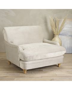 Plumpton Velvet Upholstered Bedroom Chair In Beige