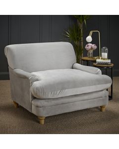 Plumpton Velvet Upholstered Bedroom Chair In Grey