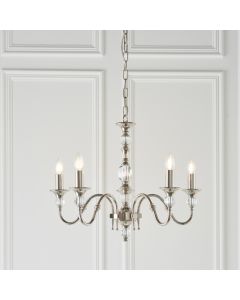 Polina 5 Lights Ceiling Pendant Light In Nickel