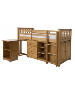 Porto Mid Sleeper Bunk Bed Set In Pine