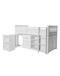 Porto Mid Sleeper Bunk Bed Set In White