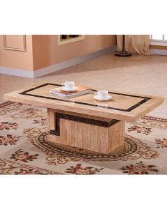 Potenza Marble Coffee Table In Natural Stone With Marble Base