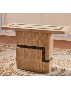 Potenza Marble Console Table In Natural Stone With Marble Base