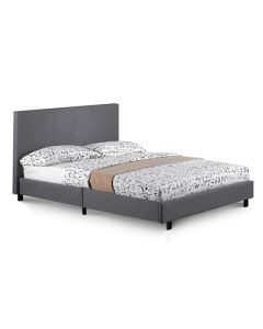 Prado Fashion Fabric Upholstered Double Bed In Grey