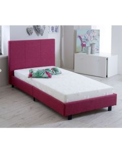 Prado Fashion Fabric Upholstered Single Bed In Pink