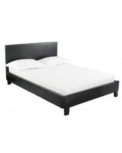 Prado Faux Leather Upholstered Double Bed In Black