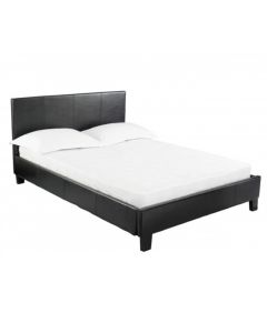 Prado Faux Leather Upholstered King Size Bed In Brown