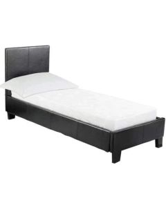 Prado Faux Leather Upholstered Single Bed In Black