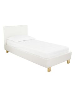 Prado Faux Leather Single Bed In White