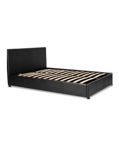 Prado Faux Leather Single Storage Bed In Black