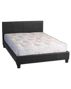 Prado Faux Leather Upholstered Lift-Up Double Bed In Black