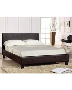 Prado Faux Leather Upholstered Lift-Up King Size Bed In Brown