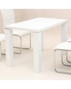 Prague Wooden Dining Table In White High Gloss