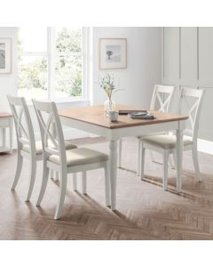 Provence Extending Dining Table In Grey With 4 Chairs
