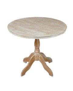 Provence Round Wooden Dining Table In Weathered Oak