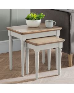 Provence Wooden Nest Of 2 Tables In Grey