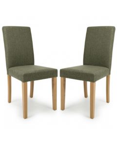 Finley Sage Green Linen Effect Dining Chairs In Pair