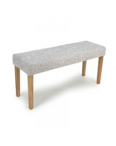 Durham Medium Backless Linen Effect Dining Bench In Grey Weave