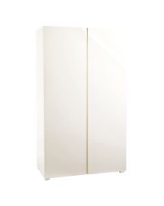 Puro Wooden 2 Doors Wardrobe In Cream High Gloss