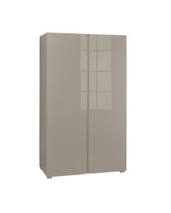 Puro Wooden 2 Doors Wardrobe In Stone High Gloss