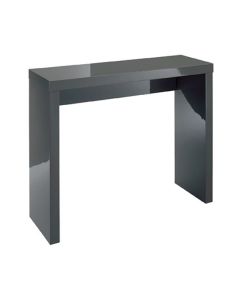 Puro Wooden Console Table In Charcoal High Gloss