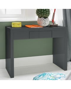 Puro Wooden Dressing Table In Charcoal High Gloss