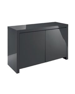Puro Wooden Sideboard In Charcoal High Gloss With 2 Doors