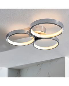 Radius LED 3 Lights Semi Flush Ceiling Light In Chrome