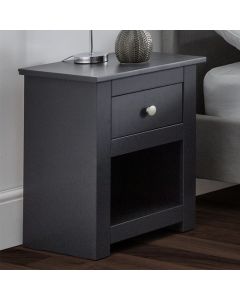 Radley Wooden 1 Drawer Bedside Cabinet In Anthracite