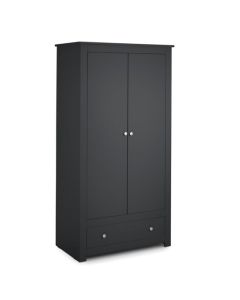 Radley Wooden 2 Doors 1 Drawer Wardrobe In Anthracite