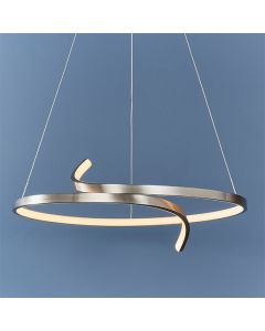 Rafe LED Ceiling Pendant Light In Satin Nickel With Frosted Diffuser