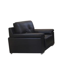 Ranee Bonded Leather And PU 1 Seater Sofa In Black