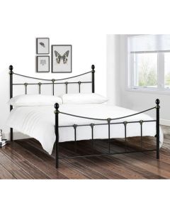 Rebecca Metal King Size Bed In Black And Gold