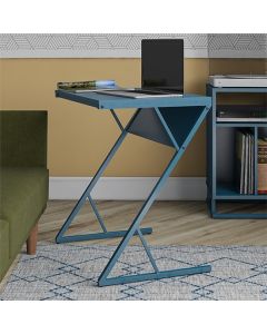 Regal Wooden Laptop Desk And Side Table In Blue