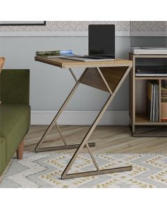 Regal Wooden Laptop Desk And Side Table In Walnut