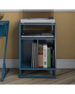 Regal Wooden Turntable Bookcase In Blue