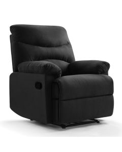 Regency Faux Suede Fabric Recliner Chair In Black
